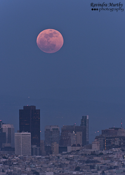 Super Moon Rise over SF downtown!